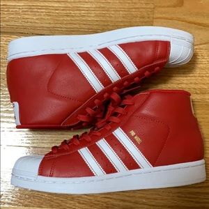 adidas Pro Model Mid Top Shoes in Scarlet Red